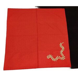 Casual Homes Holiday Red Christmas Embroidered Cotton Napkins 20" Set of 4